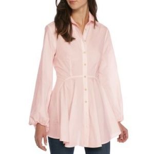FP Pink All The Time Tunic Button Down Blouse